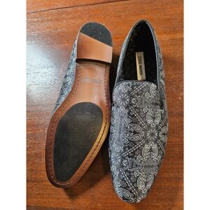 Steve Madden Mazing Black Gray Smoking Loafer Men's 10.5 Paisley in Box